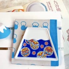 【九谷燒】青郊窯富士山造型盤-手毬