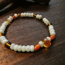 晶晶工坊*Love2hm 【糯】-A貨翡翠/紅翡 琥珀蜜蠟 設計手鍊