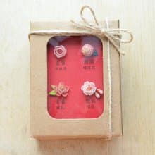 【新年禮盒】粉花四錦  純銀耳環/耳夾