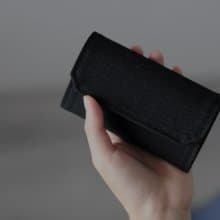 極製黑 可水洗紙 帆布 零錢包卡片夾 環保材質 天然纖維手工錢包