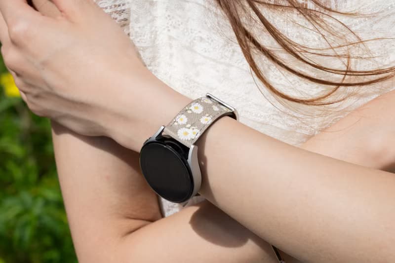小雛菊牛皮橄欖綠蘋果錶帶Apple Watch 4/5/6/7/8/9/10/SE/Ultra