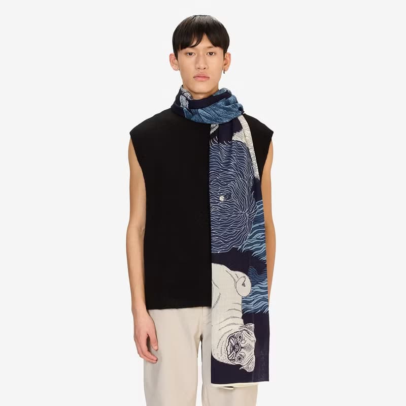 【INOUI EDITIONS】TOUTOU 羊毛圍巾100 - 夜藍