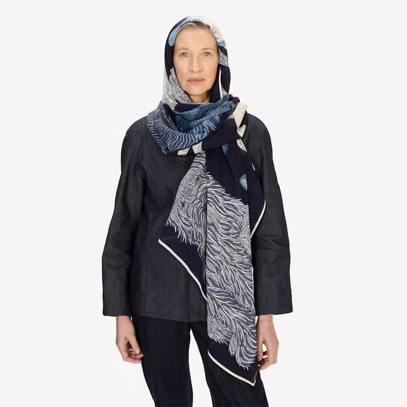 【INOUI EDITIONS】TOUTOU 羊毛圍巾100 - 夜藍