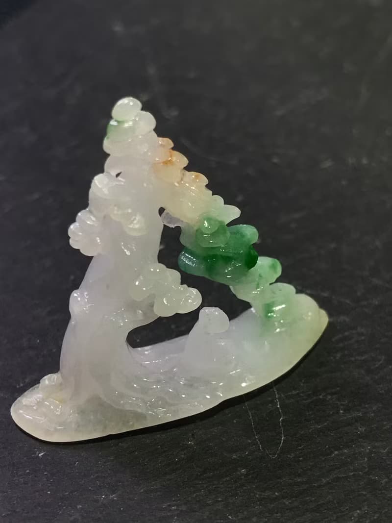 【悟道】冰種三彩無相佛山水擺件 | 天然緬甸玉A貨翡翠 | 送禮