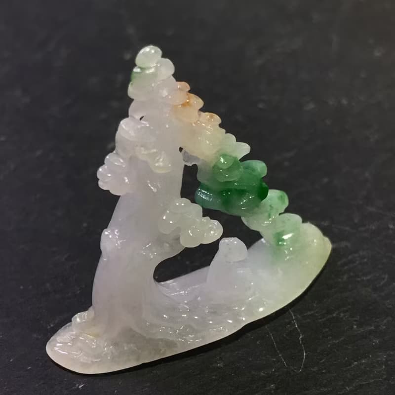 【悟道】冰種三彩無相佛山水擺件 | 天然緬甸玉A貨翡翠 | 送禮