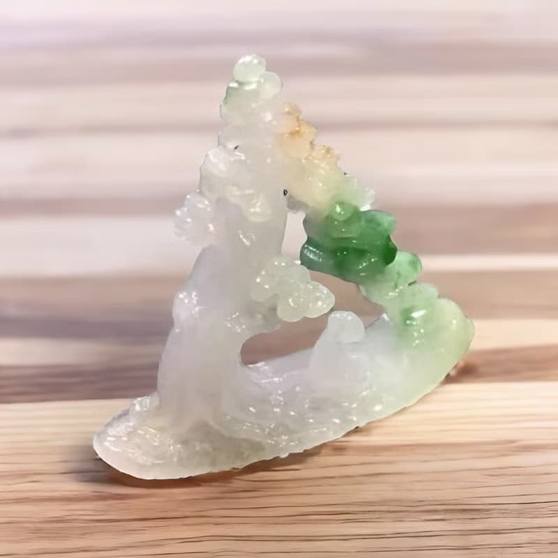【悟道】冰種三彩無相佛山水擺件 | 天然緬甸玉A貨翡翠 | 送禮