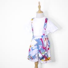 紳士吊帶褲-噴墨noodles 休閒兒童短褲 Leshine【手作童裝系列】