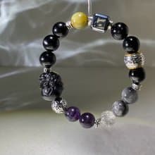 金好運系列─聖典 |金運石|閃靈鑽|黑極光 | 水晶手鍊 A39-1