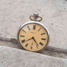 Molnija 3602 Roman dial Soviet pocket watch – mechanic Russian watch 1970s