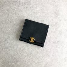 【 日本直送　名牌中古包 】CHANEL シャネル コインケース ブラック ココマーク キャビアスキン vintage ヴィンテージ オールド zmnjmp