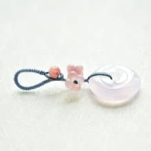 【然】天然巴西冰彩平安扣清新浪漫多用掛飾