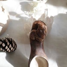 純手捏松鼠造型陶瓷湯匙/陶匙