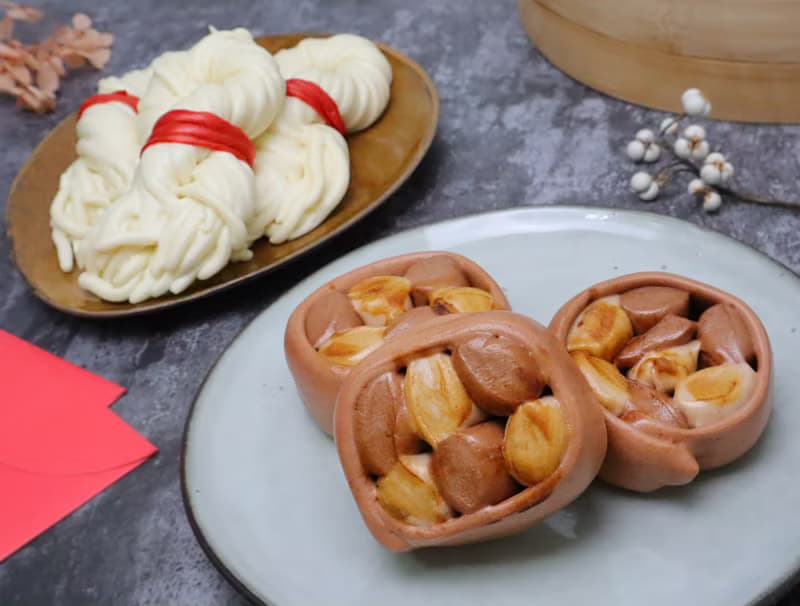 手一伸 豬腳麵線饅頭 豬腳饅頭  巧克力饅頭  閏月 潤月祈福 添壽