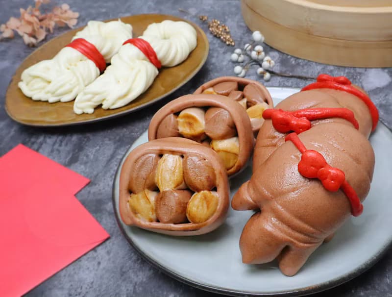 手一伸 豬腳麵線饅頭 豬腳饅頭  巧克力饅頭  閏月 潤月祈福 添壽