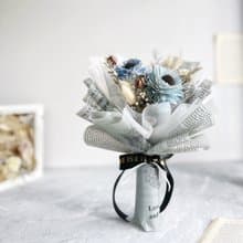 畢業花束系列 | 絕美灰霧藍 / 附贈PVC透明梯型袋 畢業季 畢業禮