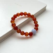 【巨蟹獅子座|7月】紅瑪瑙藍紋瑪瑙手鏈 正面能量 鎮定自信睡眠