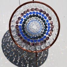 光の癒しアート・クリアなブルーパープル光の曼荼羅サンキャッチャー