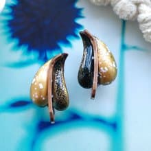 Vintage Jewelry 西洋古董飾品 MATISSE Renoir 心形葉 夾式耳環
