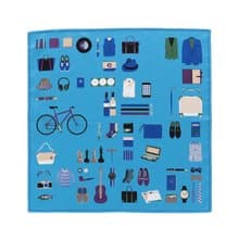 メンズコレクション　ブルー　ハンカチ　47×47cm　綿100%　日本製