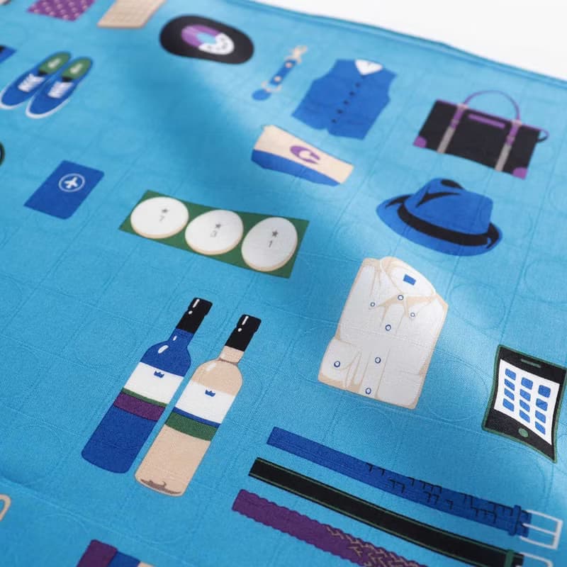 メンズコレクション　ブルー　ハンカチ　47×47cm　綿100%　日本製