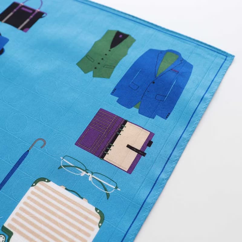 メンズコレクション　ブルー　ハンカチ　47×47cm　綿100%　日本製