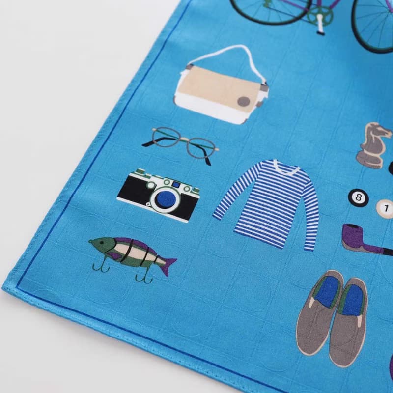 メンズコレクション　ブルー　ハンカチ　47×47cm　綿100%　日本製