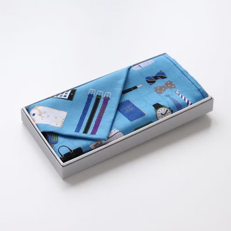 メンズコレクション　ブルー　ハンカチ　47×47cm　綿100%　日本製