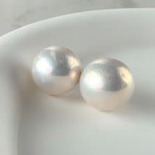 素耳釘 天然淡水珍珠 大珍珠 純銀 耳釘 耳環 簡約