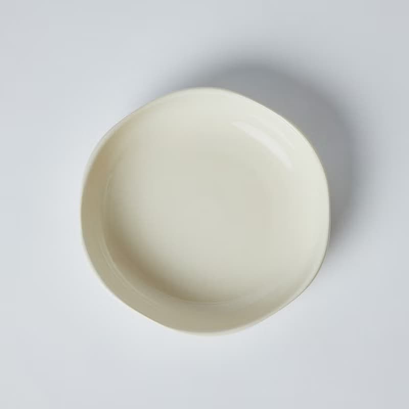 KOGA 許家陶器品 陶質六角深盤 (鶯白) 餐盤