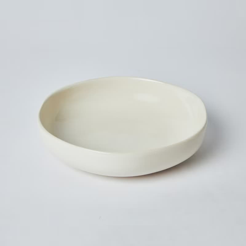 KOGA 許家陶器品 陶質六角深盤 (鶯白) 餐盤