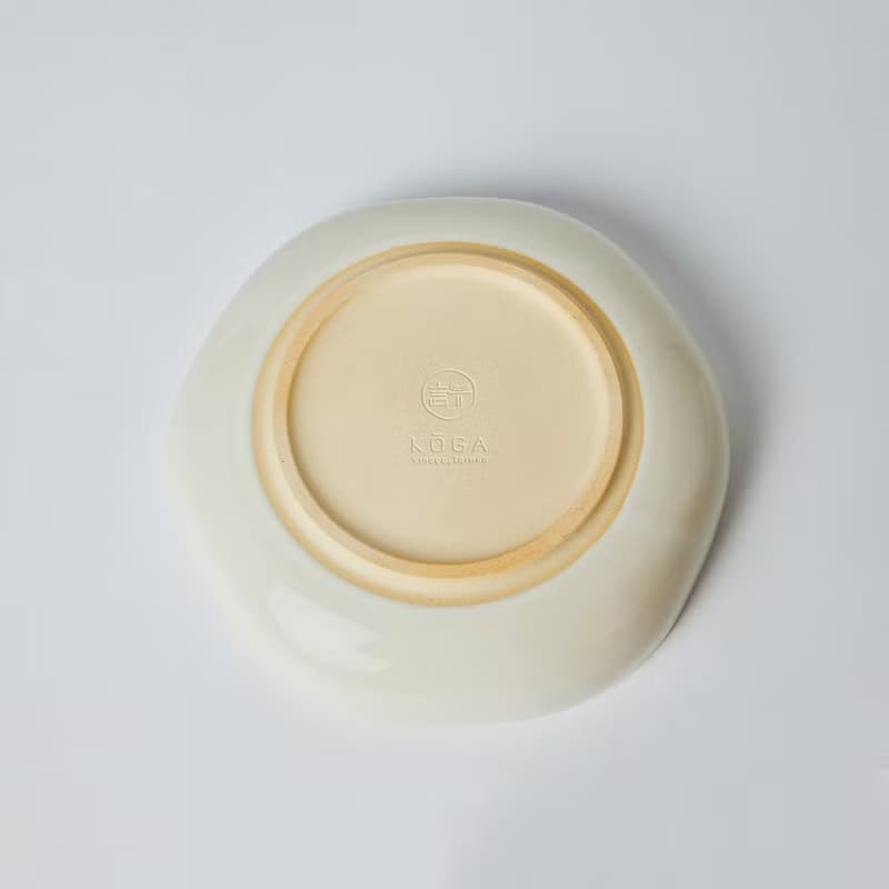 KOGA 許家陶器品 陶質六角深盤 (鶯白) 餐盤