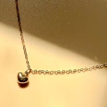 項鍊 純18K金愛心墜項鍊鎖骨鍊 簡約風格 隨意百搭 情人節禮物