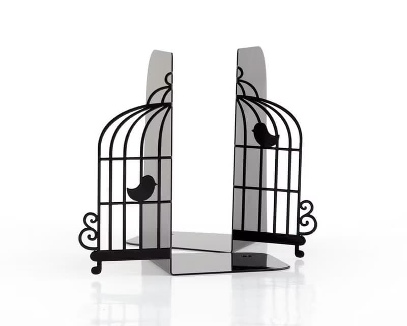 Metal Bookends -Birdcage- Unique book holders // FREE SHIPPING WORLDWIDE //
