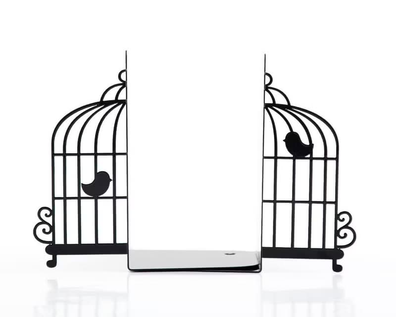 Metal Bookends -Birdcage- Unique book holders // FREE SHIPPING WORLDWIDE //