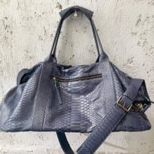 Snakeskin Weekender Duffle Bag Leather Weekender Bag Snakeskin Travel Bag