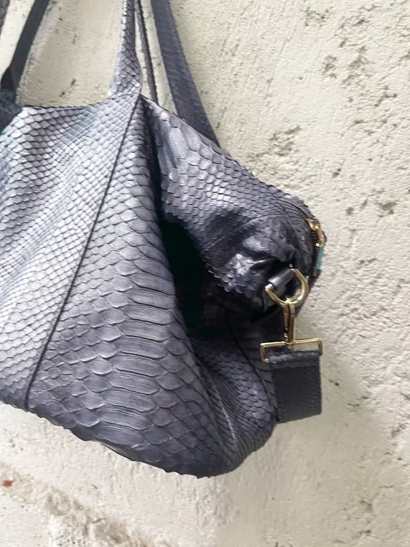 Snakeskin Weekender Duffle Bag Leather Weekender Bag Snakeskin Travel Bag