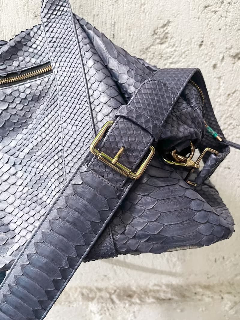 Snakeskin Weekender Duffle Bag Leather Weekender Bag Snakeskin Travel Bag