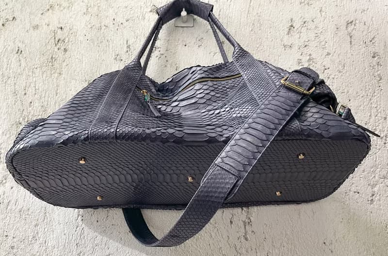 Snakeskin Weekender Duffle Bag Leather Weekender Bag Snakeskin Travel Bag