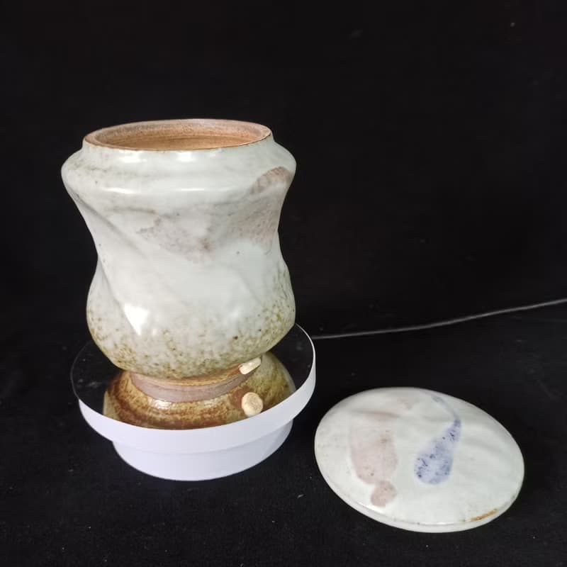 陶製釉燒茶葉罐茶倉儲物罐手拉胚