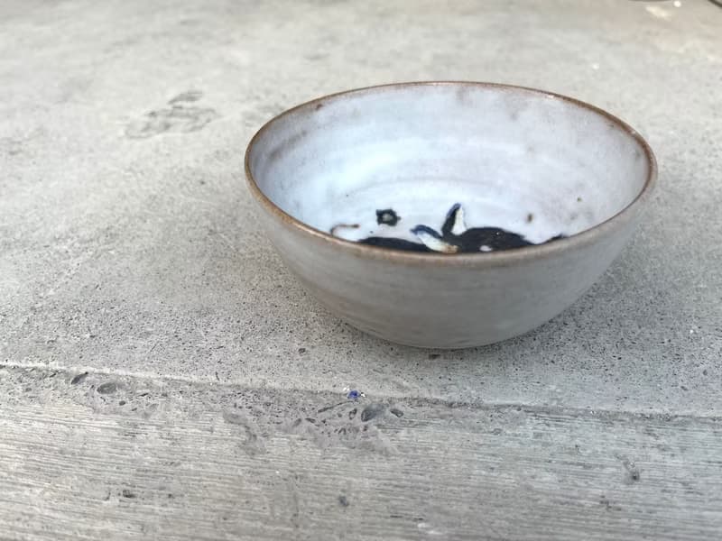 手繪兔兔黑白陶碗盤- 陶器 陶杯 盤 碗