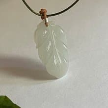 葉子翡翠吊墜項鍊 緬甸玉 無優化 天然A貨翡翠 白冰膠潤