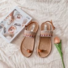 New Ankle Strap Sandals : Creamy Pink / Navy Blue / Rainbow / Brown