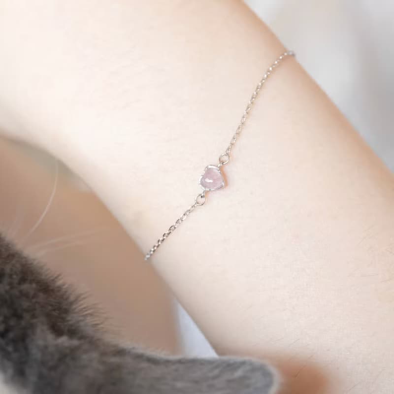 草莓晶925純銀融心melting heart手鍊