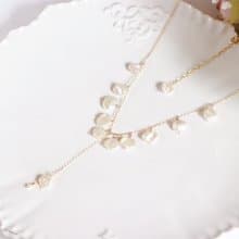 バロックパール 真珠のY字ネックレス　6月誕生石