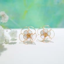 雙層小花耳環耳針耳夾