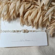 歲月的彼方 | 月光石 貝殼珠 水晶編織手環