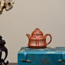 六瓣竹鼎 全手工大拍陶手雷罡作品師承范偉群容量100cc家藏大紅袍