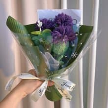 手作鉤織蘇格蘭薊花花束