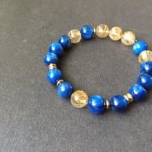 【三日月】藍晶石 鈦晶 黃銅 手鍊