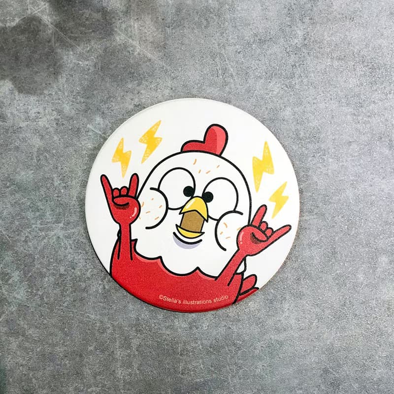 Funny Three Chickens 放3雞 | 陶瓷吸水杯墊 - 好HIGH款
